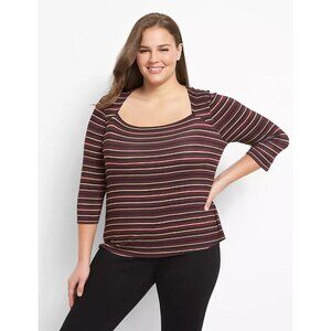 Lane Bryant Three Quarter Sleeve Striped Bolero Top 26/28